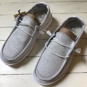 Hey dude shoes Wendy Stretch sparkling white